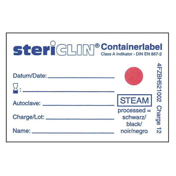 Containerlabel mit Dampfindikator - ohne Anfasslasche - Vereinigte Papierwarenfabrik GmbH