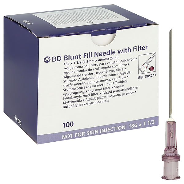 Blunt Fill drawing-up cannulas - red