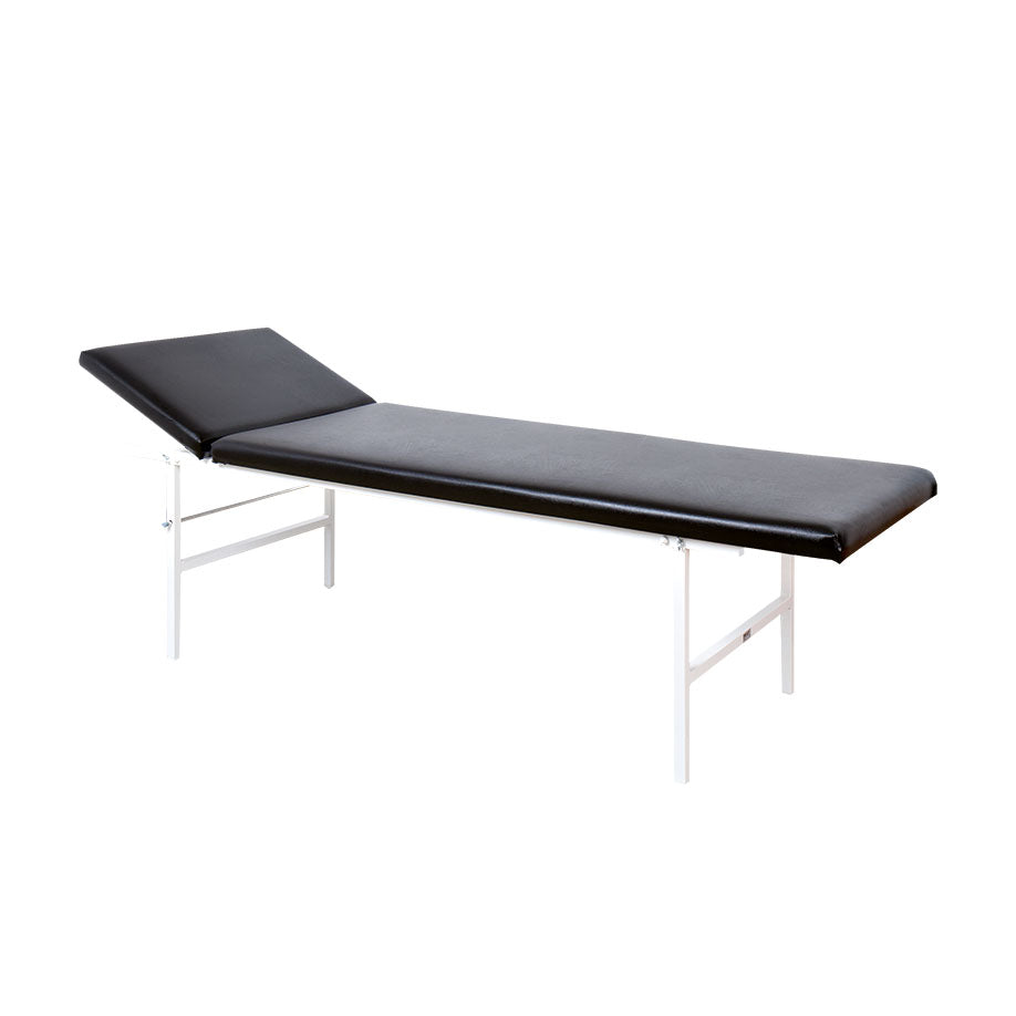 Examination couch, steel tube frame, adjustable headrest, 200 x 70 x 65 cm, black