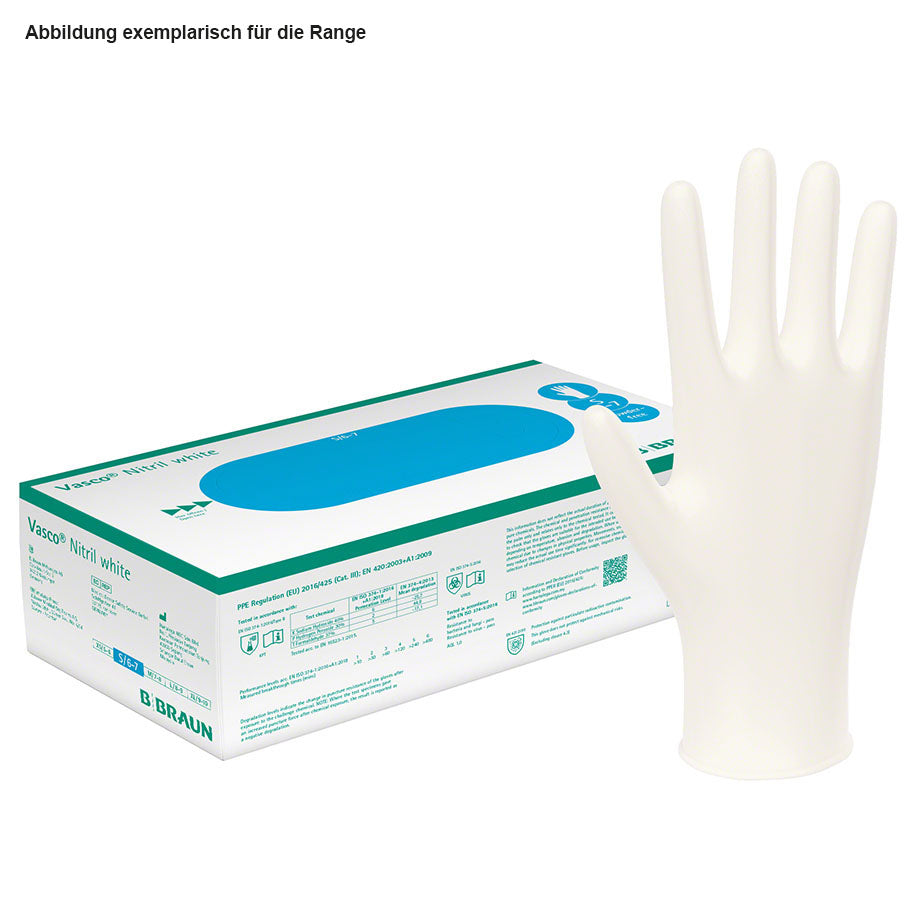 Vasco Nitrile white examination gloves, non-sterile