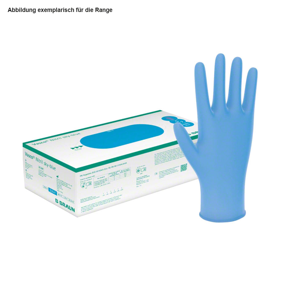 Vasco Nitril sky-blue U.-Handschuhe, PF, unsteril