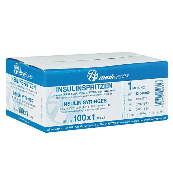 Insulinspritzen 1 ml – U 40 - Mediware