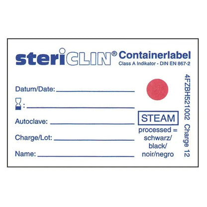 Containerlabel mit Dampfindikator - ohne Anfasslasche - Vereinigte Papierwarenfabrik GmbH