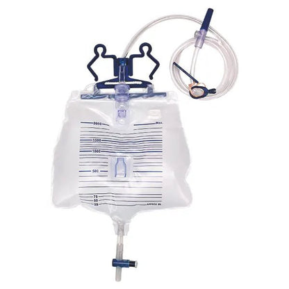 Urinbeutelsystem 2 Liter steril - 120 cm Schlauch. inkl. 1 Paar steriler Handschuhe - DCT Katheter
