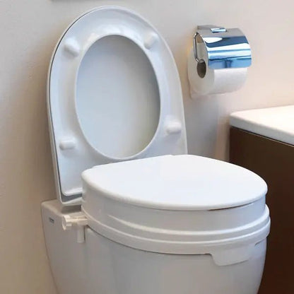 Toilettensitzerhöhung mit Deckel - weiß - Dietz GmbH