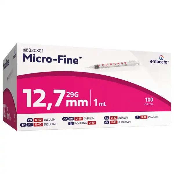 Embecta Micro-Fine U-40 Einmalspritzen 1 ml 29 G x 12,7 mm