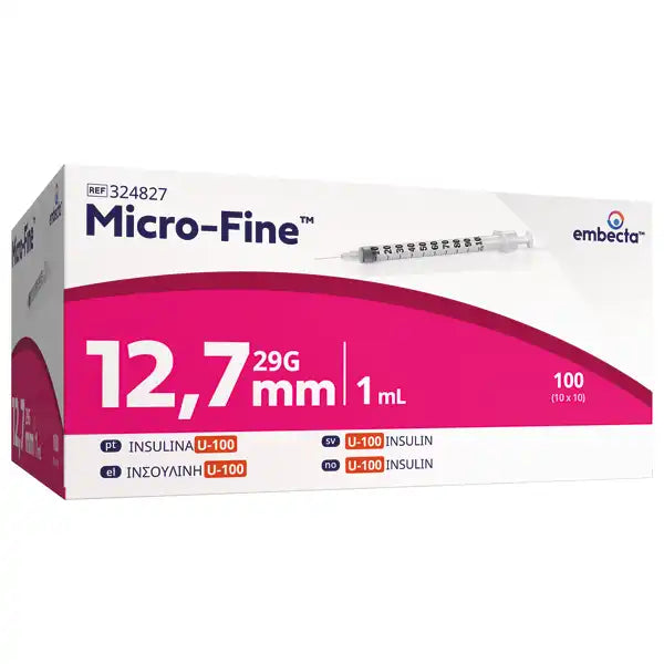 Embecta Micro-Fine U-100 Einmalspritzen 1 ml 29 G x 12,7 mm