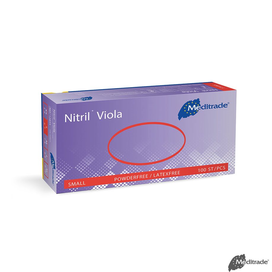 Meditrade Nitril Viola U.-Handschuhe PF, latexfrei unsteril