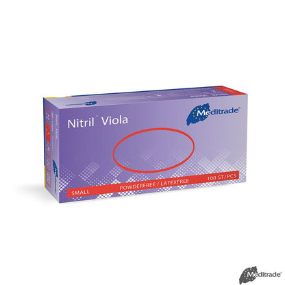 Meditrade Nitril Viola U.-Handschuhe PF, latexfrei unsteril