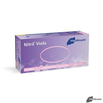 Meditrade Nitril Viola U.-Handschuhe PF, latexfrei unsteril