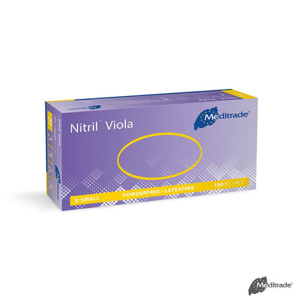 Meditrade Nitril Viola U.-Handschuhe PF, latexfrei unsteril