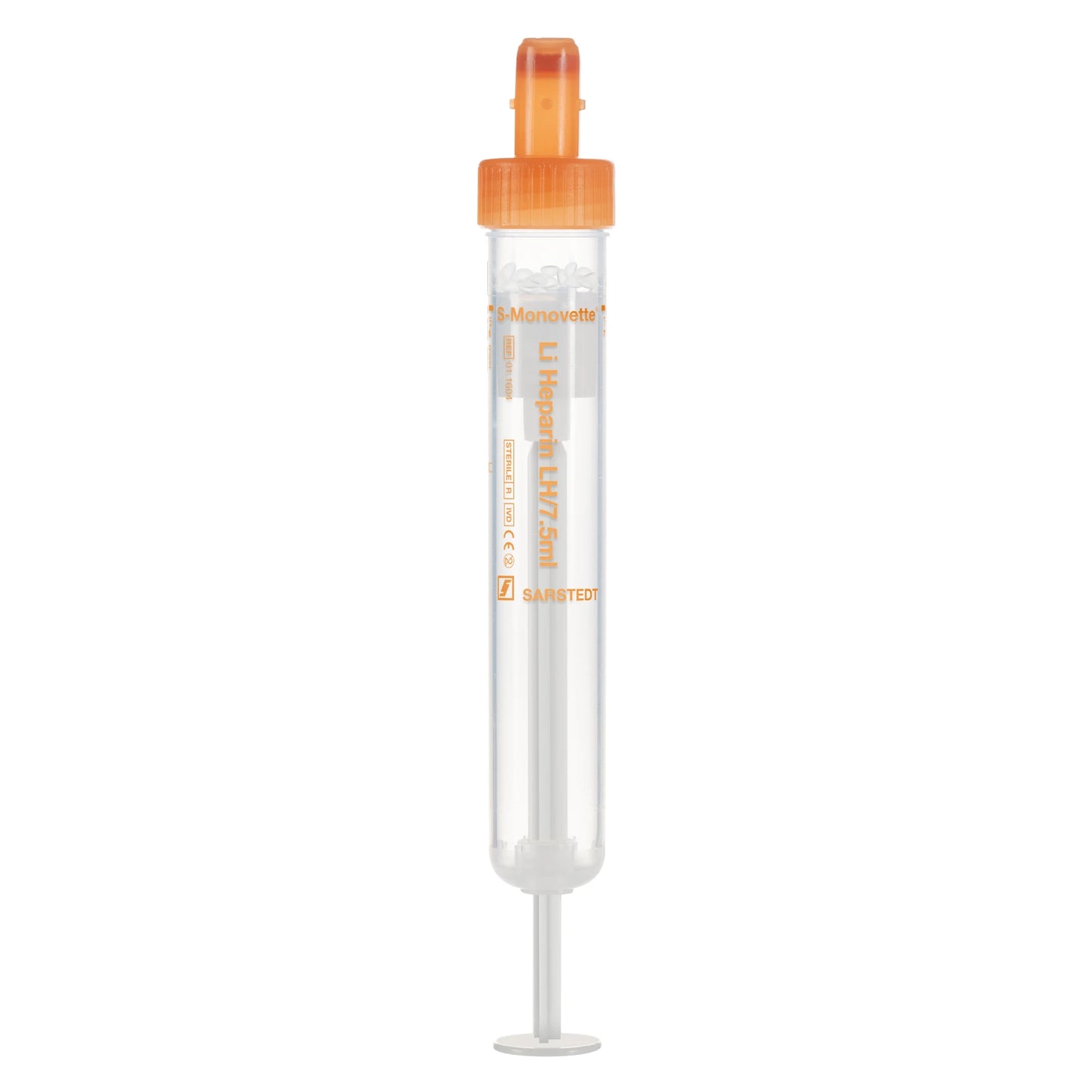 Sarstedt S-Monovette Lithium-Heparin LH 7,5 ml Orange (92 x 15 mm)