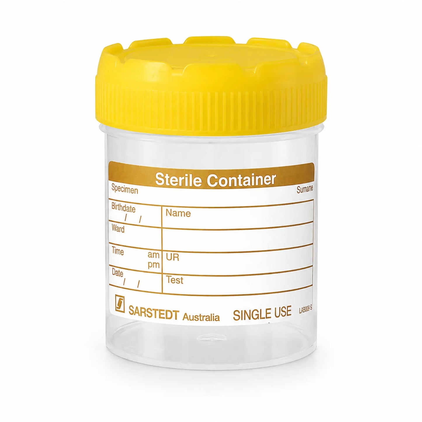Mehrzweckbecher 70 ml mit montiertem Schraubverschluss gelb