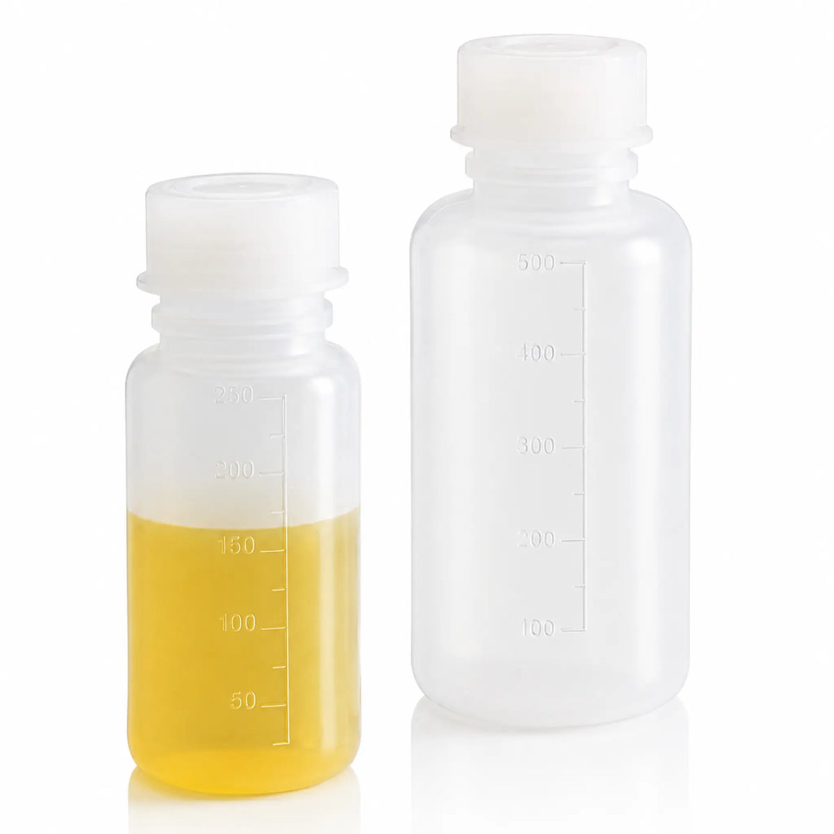 Graduated wide-neck bottles polyethylene
