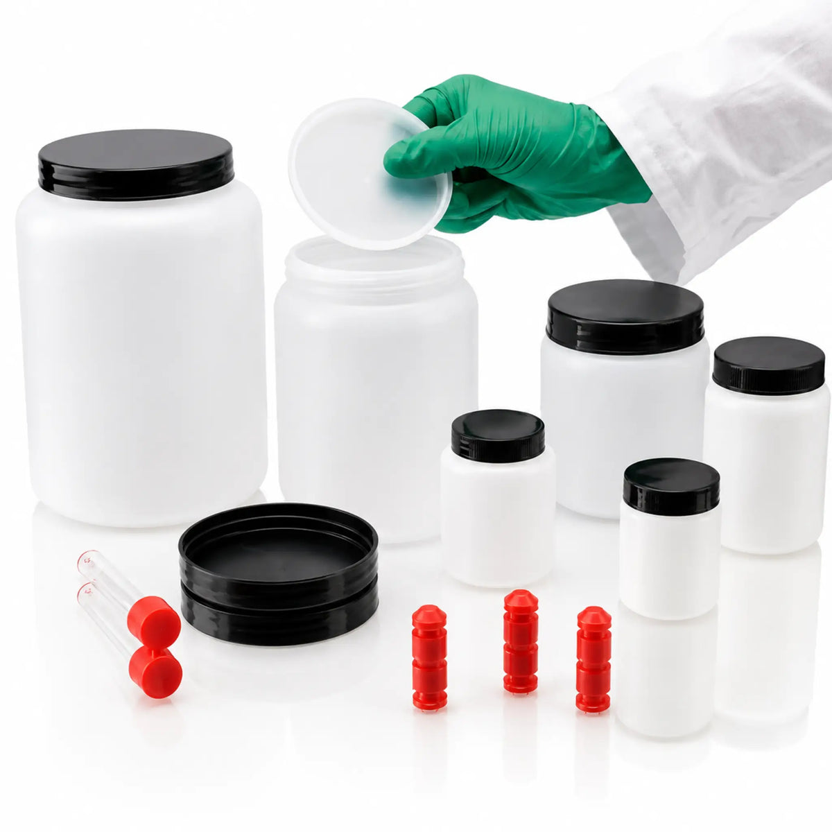 Schraubdose HDPE mit Innendeckel, dicht schließend, weiß