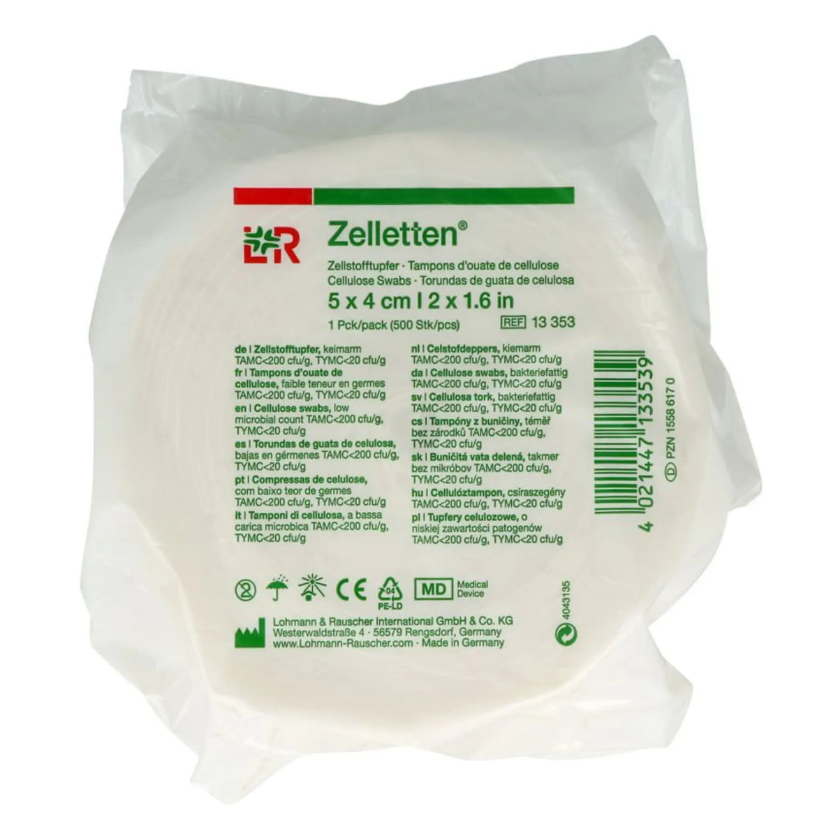 Zelletten Zellstoff Tupfer