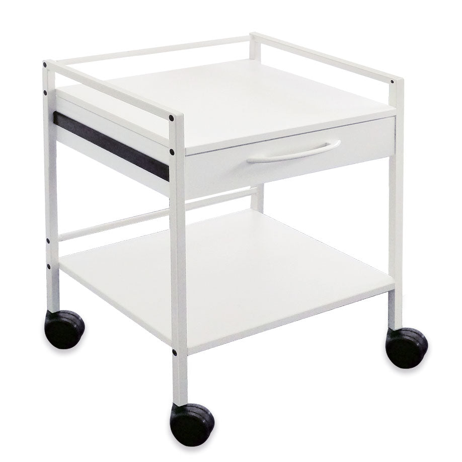 Multi-purpose trolley with 1 drawer - powder-coated grey-white