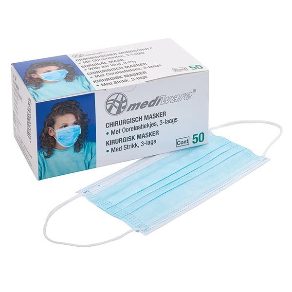 MediwareChirurgischer Mundschutz mit Ohrschlaufen, 3-lagig - OP-MundschutzDocMed GmbH
