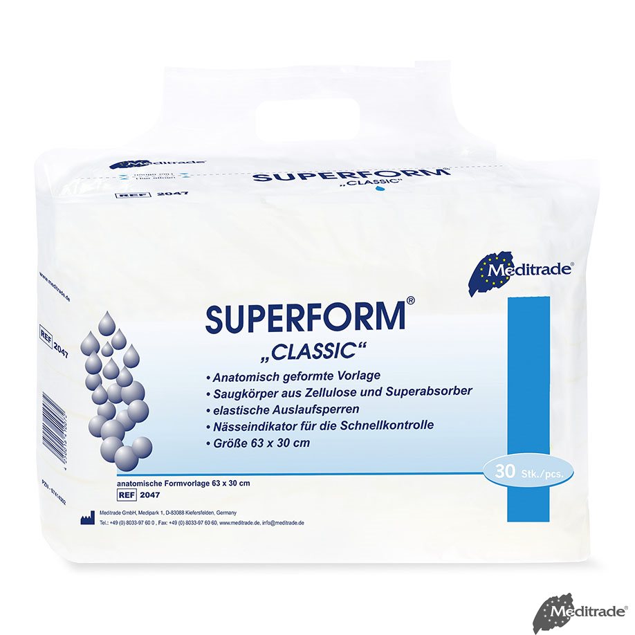 Superform Inkontinenzvorlagen – Anatomisch geformt, hohe Saugleistung