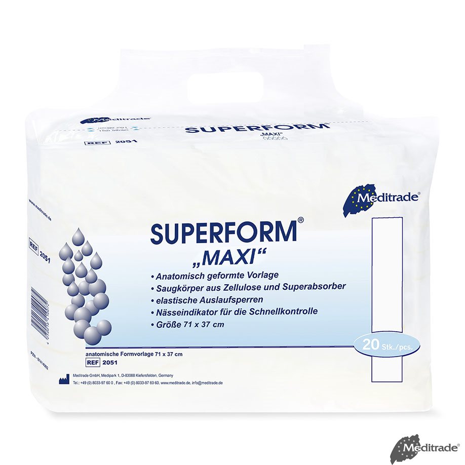Superform Inkontinenzvorlagen – Anatomisch geformt, hohe Saugleistung