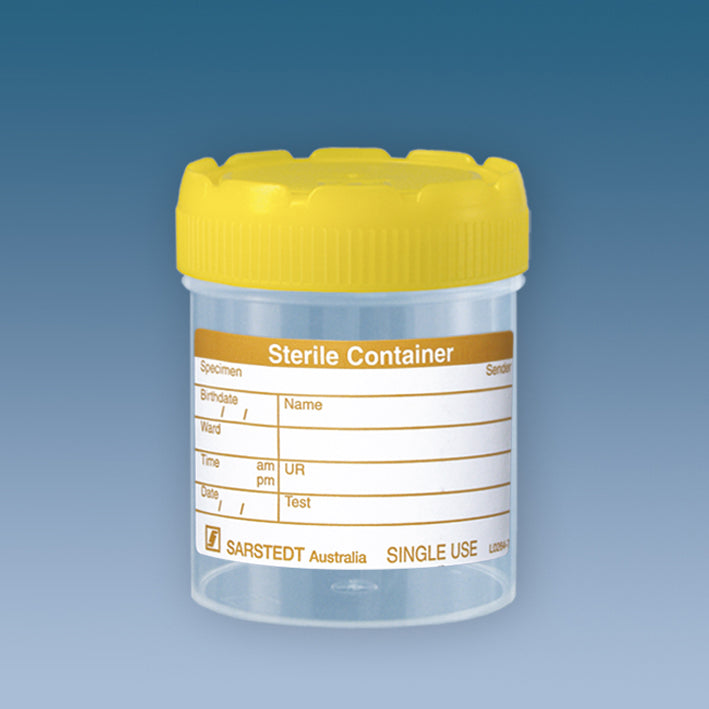 Mehrzweckbecher 70 ml mit montiertem Schraubverschluss gelb