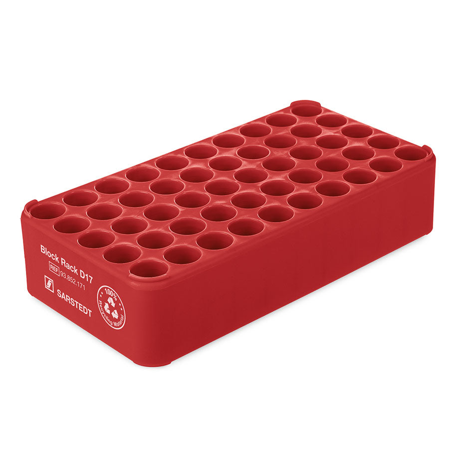 S-Monovette rack D 17, 50 wells Ø 17 mm, without handles
