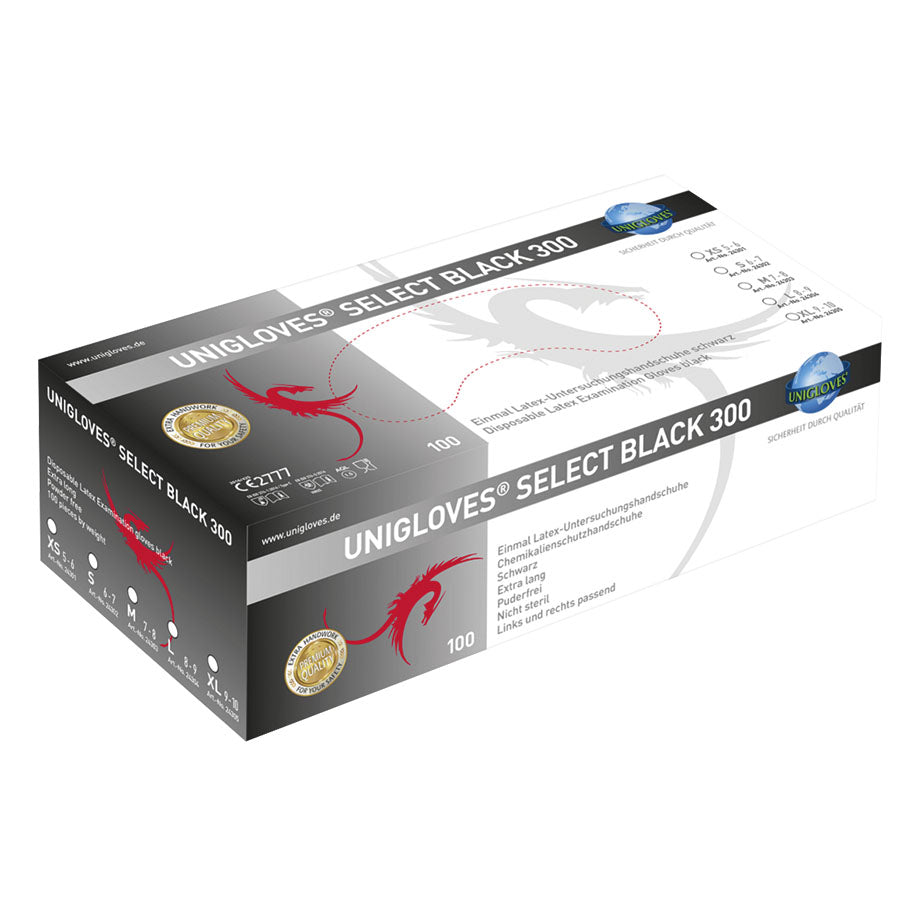 Select Black 300 U.-Handschuhe, Latex unsteril puderfrei