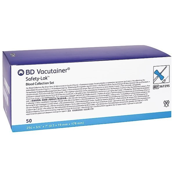 BD Becton DickinsonVacutainer Safety-Lok Blutentnahmeset mit Luer Adapter 25G 0,5 x 19mmDocMed GmbH